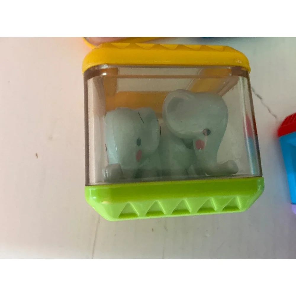 Fisher-Price Vintage Peek-a-Blocks Activity Sensory Building Blocks Set of 9